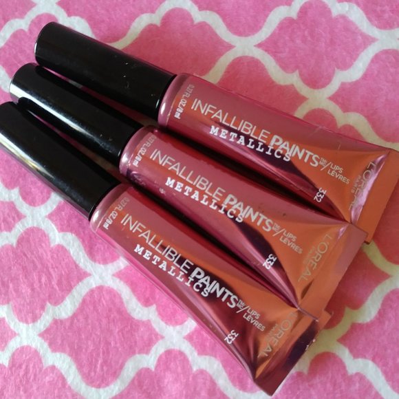L'Oreal Other - SOLD SOLD SOLD L'Oreal Bundle of 3 Lip Metallic Gift